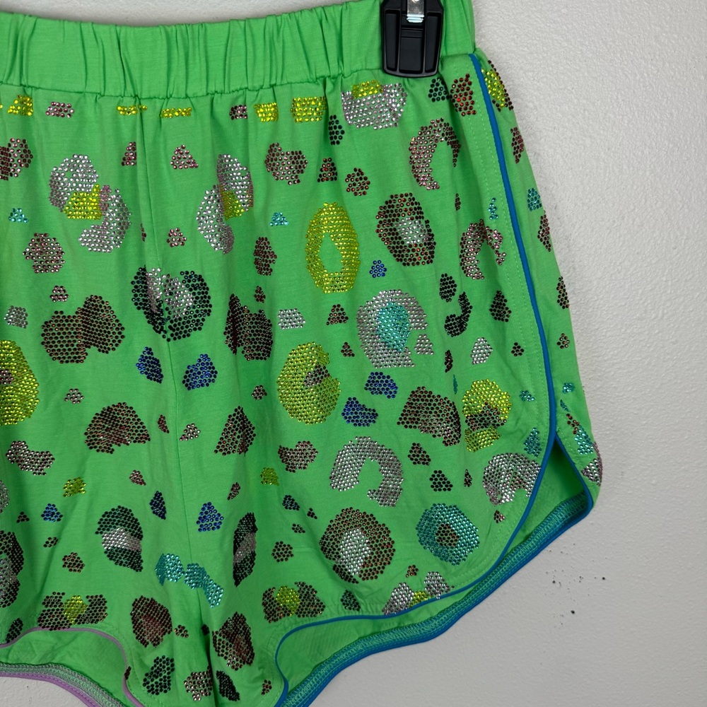 QUEEN OF SPARKLES Green Sequin Shorts - Picture 3 of 6